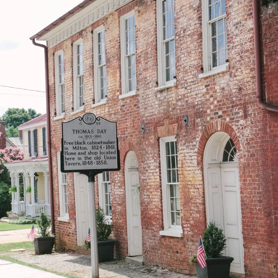 Aerial perspective of Milton and surrounding farmland